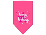 Scribble Happy Holidays Screen Print Bandana Bright Pink Large