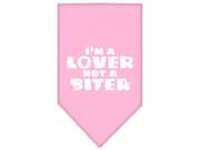 Im a Lover Not a Biter Screen Print Bandana Light Pink Large