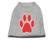 Red Swiss Dot Paw Screen Print Shirt Grey XS 8