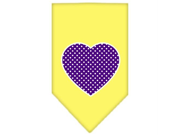 Purple Swiss Dot Heart Screen Print Bandana Yellow Large
