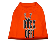 Buck Off Screen Print Dog Shirt Orange XL 16