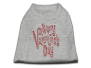 Happy Valentines Day Rhinestone Dog Shirt Grey XL 16