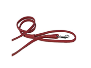 Dogline 3 8 Inch Wide Soft Padded Rolled Round Leather Dog Leash Lead 4 Feet Red