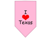 I Heart Texas Screen Print Bandana Light Pink Small