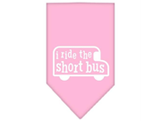 I ride the short bus Screen Print Bandana Light Pink Small
