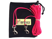 Leashinabag Lightweight 25 Ft. Neon Pink Paracord Pet Tie Out with Handle Loop. For Dogs up to 35 Pounds. 100% USA Made.