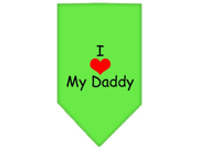 I Heart My Daddy Screen Print Bandana Lime Green Large