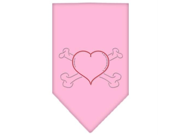 Heart Crossbone Rhinestone Bandana Light Pink Small