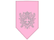 Fleur De Lis Shield Rhinestone Bandana Light Pink Small