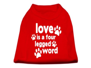 Love is a Four Leg Word Screen Print Shirt Red XXL 18