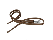 Dogline 3 8 Inch Wide Soft Padded Rolled Round Leather Dog Leash Lead 4 Feet Brown