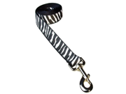 Sassy Dog Wear 6 Feet White Black Zebra Dog Leash Medium