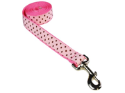 Sassy Dog Wear 6 Feet Pink Brown Polka Dot Dog Leash Medium