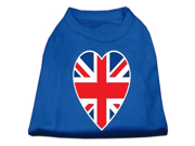 British Flag Heart Screen Print Shirt Blue XXXL 20