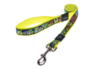 Rogz Stylish Fancy Dress Armed Response Fixed Long Dog Lead X Large Day Glo Floral Design