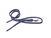Dogline 3 8 Inch Wide Soft Padded Rolled Round Leather Dog Leash Lead 4 Feet Purple