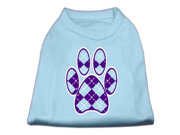 Argyle Paw Purple Screen Print Shirt Baby Blue Med 12
