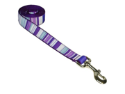Sassy Dog Wear 6 Feet Purple Multi Stripe Dog Leash Medium