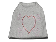 Heart and Crossbones Rhinestone Shirts Grey XS 8