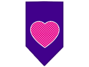 Pink Swiss Dot Heart Screen Print Bandana Purple Small