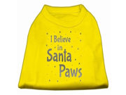 Screenprint Santa Paws Pet Shirt Yellow Sm 10