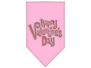 Happy Valentines Day Rhinestone Bandana Light Pink Small