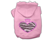 Zebra Heart Rhinestone Hoodies Pink L 14