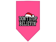 Dont Stop Believin Screen Print Bandana Bright Pink Small