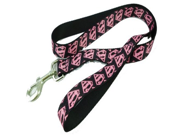 Buckle Down Pink and Black Superman Logo Dog Leash
