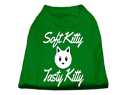 Softy Kitty Tasty Kitty Screen Print Dog Shirt Emerald Green Lg 14