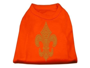 Gold Fleur de Lis Rhinestone Shirts Orange XL 16