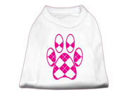 Argyle Paw Pink Screen Print Shirt White M 12