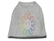 Rhinestone Rainbow Flower Peace Sign Shirts Grey S 10
