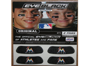 Miami Marlins Original MLB Licensed EyeBlack 12 Pairs 24 total strips Authentic Eye Black Sun Glare Sticker Strips for Baseball Athletes and Team Fans Six