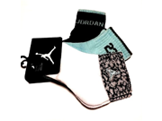 Nike Air Jordan Boys Elephant Print 3 Prs P Quarter Socks Size 7 9 US Shoe White Blue Grey