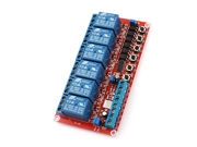 uxcell Red 6 Way Self locking Trigger Relay Circuit Board Module DC 5V