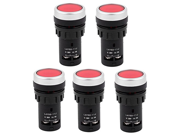 uxcell 5pcs Industrial Control Panel Mounting Red Button Common Push Switch
