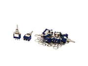 uxcell 10Pcs AC 125V 6A SPDT ON OFF ON Latching Miniature Toggle Switch Blue