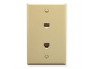 WALL PLATE 2 VOICE 6P6C IVORY WALL PLATE 2 VOICE 6P6C IVORY
