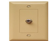 Morris 85015 Decorator Single F Connector Wall Plate 1 Piece Ivory
