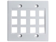 CableWholesales Keystone Wall Plate White 12 Hole Dual Gang