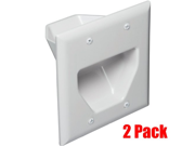 Datacomm 450002WH 2 2 Gang Recessed Low Voltage Cable Plate 2 Pack