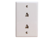 WALL PLATE 2 VOICE 6P6C WHITE