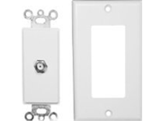 Morris 85116 Decorative Single F Connector Wall Plate 2 Piece White