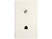Eagle Aspen 500277 DTVwp 91w 3 Ghz Wall Plate with F 81 Connector and Phone Jack White