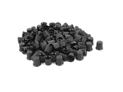 uxcell 100 Pcs Black Plastic Ribbed Grip 9mm Top Dia Potentiometer Rotary Knobs