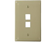 Leviton 41091 2IN QuickPort Midsize Wallplate Single Gang 2 Port Ivory