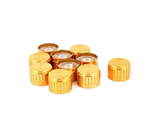 uxcell 10 Pcs 26mm x 6mm Potentiometer Switch Volume Cap Knurled Gold Tone