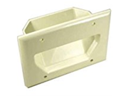 SF Cable 3 Gang Recessed Low Voltage Cable Plate Ivory