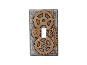 4.25 Inch Resin Steampunk Light Switch Plate Cover Gold Gray